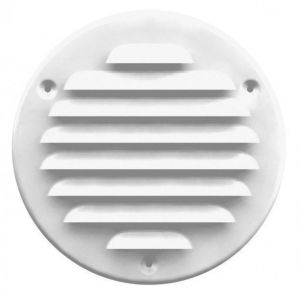 Circular Ventilation Grille, Metal, White, with Anti Insect Net, diameter 100MM