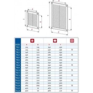 Ventilation Grille, Plastic, White, Square, with Anti Insect Net 200 x 200MM