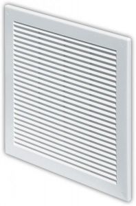 Ventilation Grille, Plastic, White, Square, with Anti Insect Net 100 x 100MM