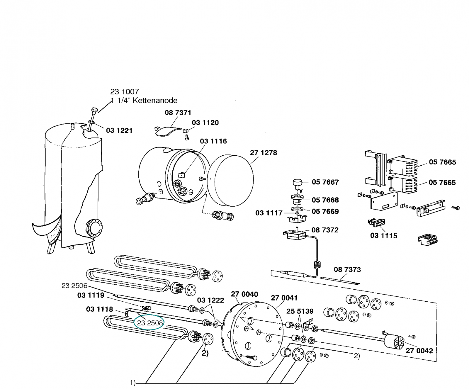 Tubes for Bosch Siemens Water Heaters - 00232508 BSH