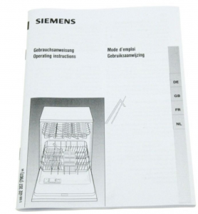 Instruction Manual for Bosch Siemens Dishwashers - Part nr. BSH 00526161