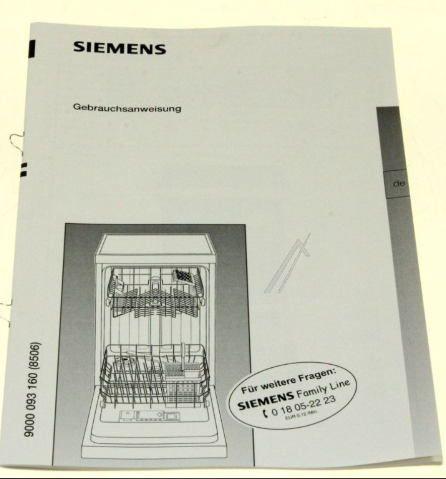 Instruction Manual for Bosch Siemens Dishwashers - Part nr. BSH 00693491 BSH - Bosch / Siemens