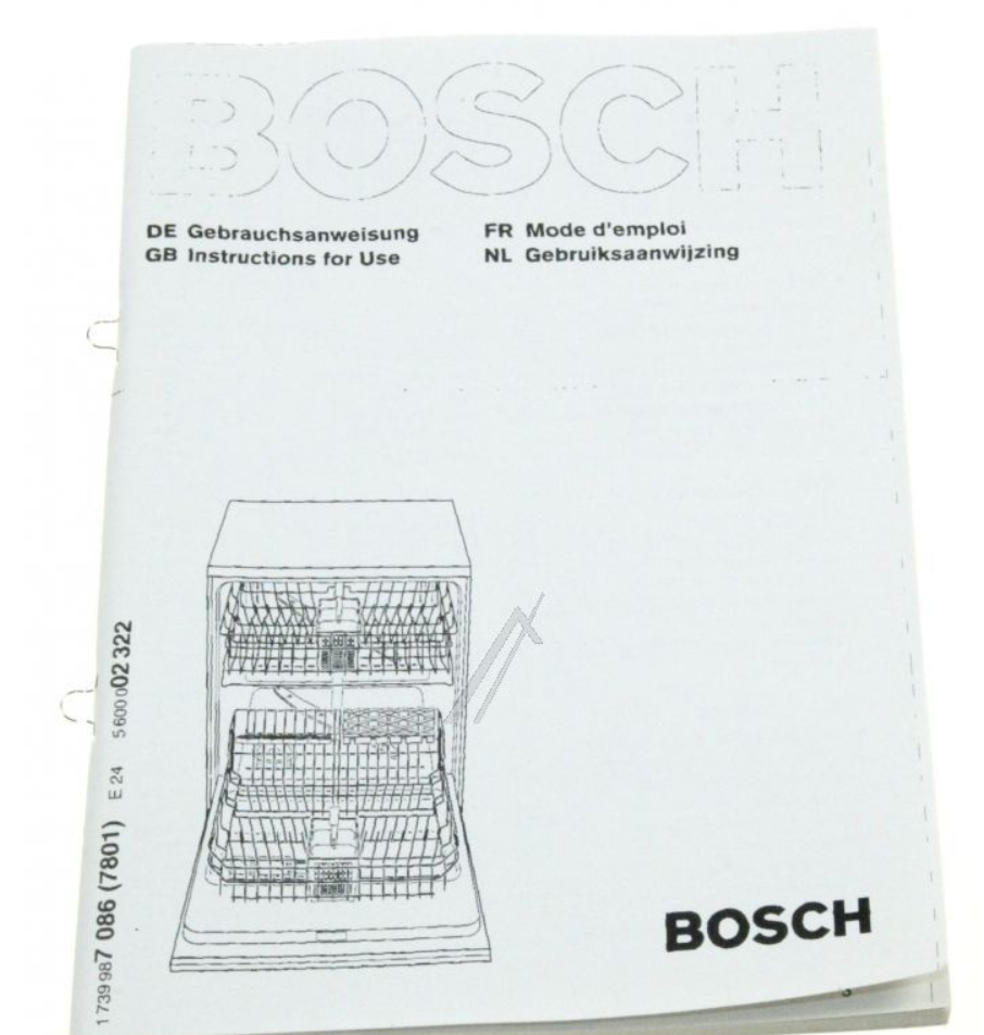 Instruction Manual for Bosch Siemens Dishwashers - Part nr. BSH 00520153 BSH - Bosch / Siemens