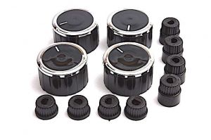 Knob (Black; Set of 4 Pieces) for Universal Gas Hobs