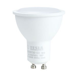 Tesla - LED GU10, 7W, 230V, 560lm, 100°, 30 000hrs, 3000K (warm white), RA min. 80, dimmable