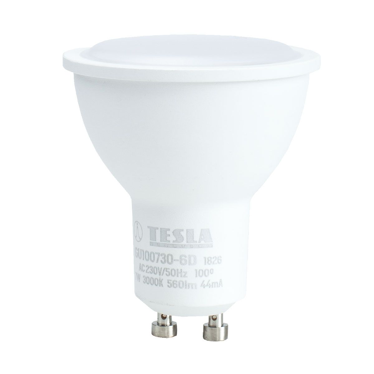 Tesla - LED GU10, 7W, 230V, 560lm, 100°, 30 000hrs, 3000K (warm white), RA min. 80, dimmable Tesla Lighting