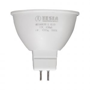 Tesla - LED MR16, 6W, 12V, 470lm, 3000K, 100°