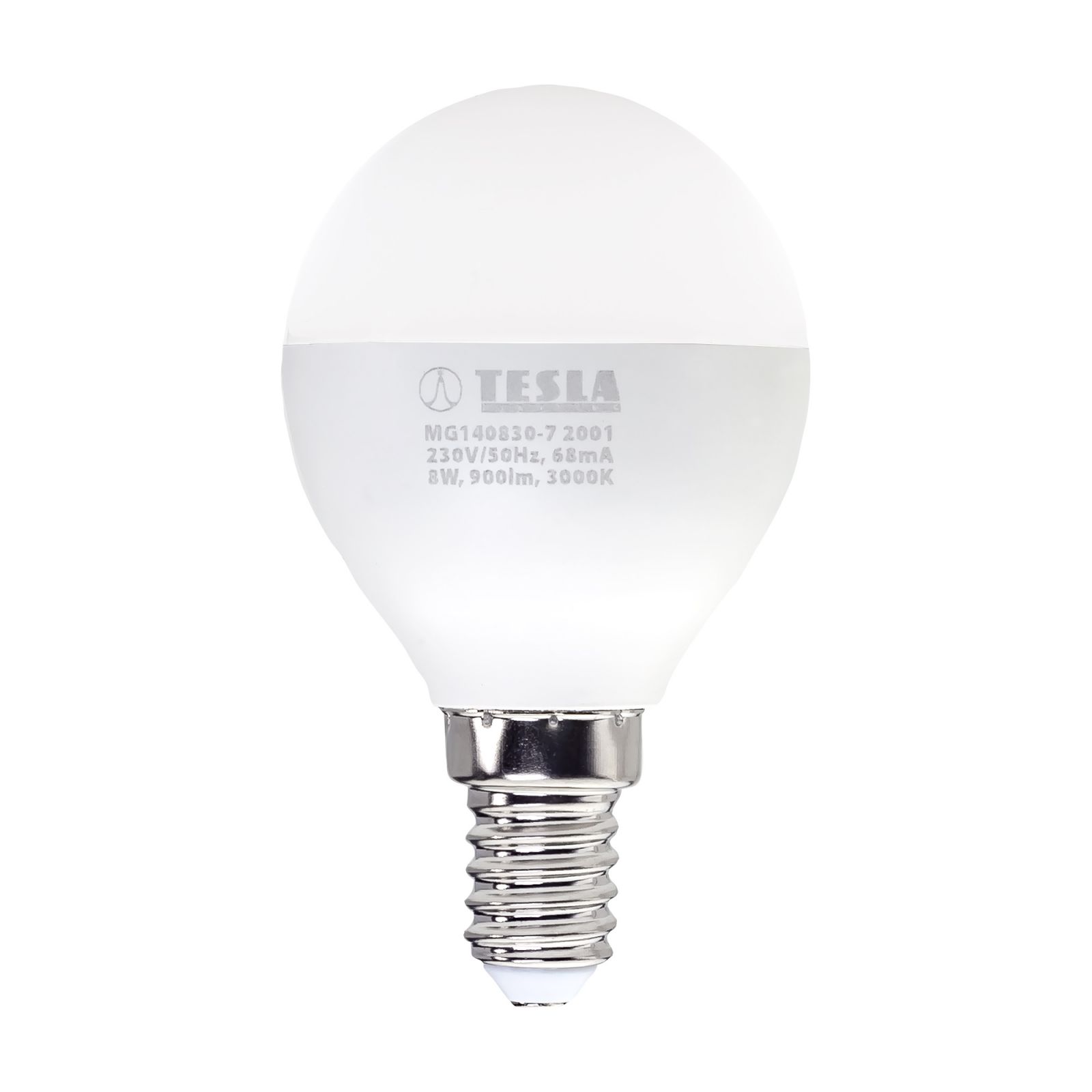 Tesla - LED miniglobe, E14, 8W, 230V, 900lm, 3000K, 220° Tesla Lighting