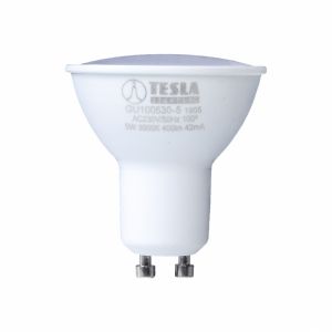 Tesla - LED GU10, 5W, 230V, 410lm, 3000K warm white, 100°
